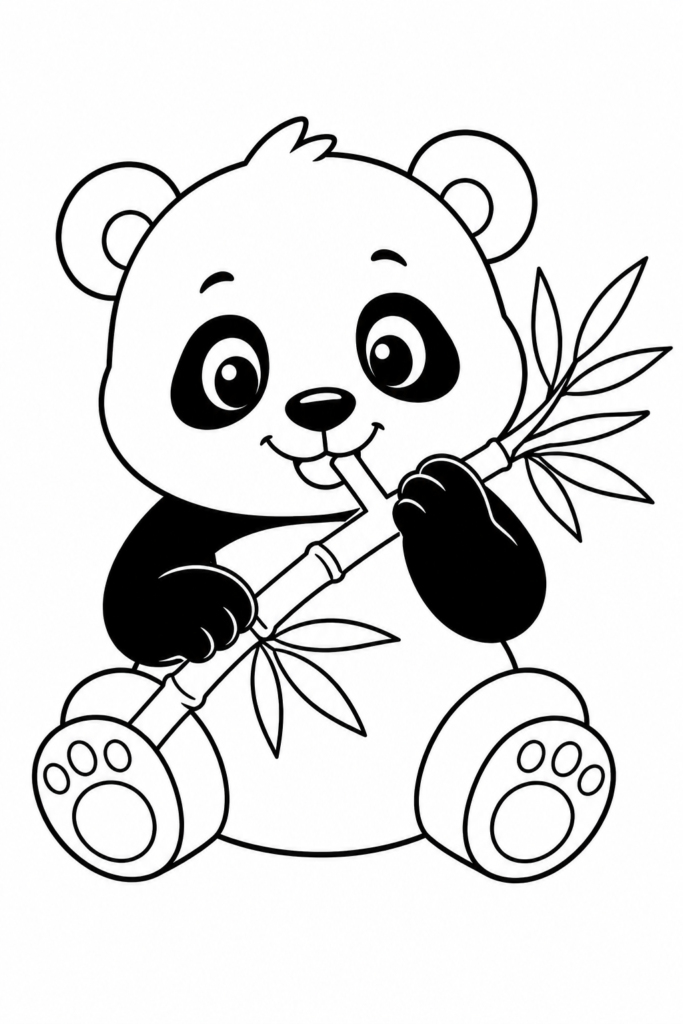 Panda Bär frisst Bambus