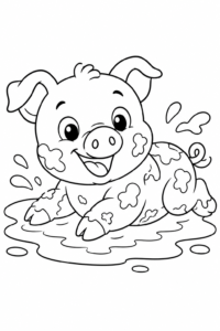 Süßes Ferkel Ausmalbild für Kinder