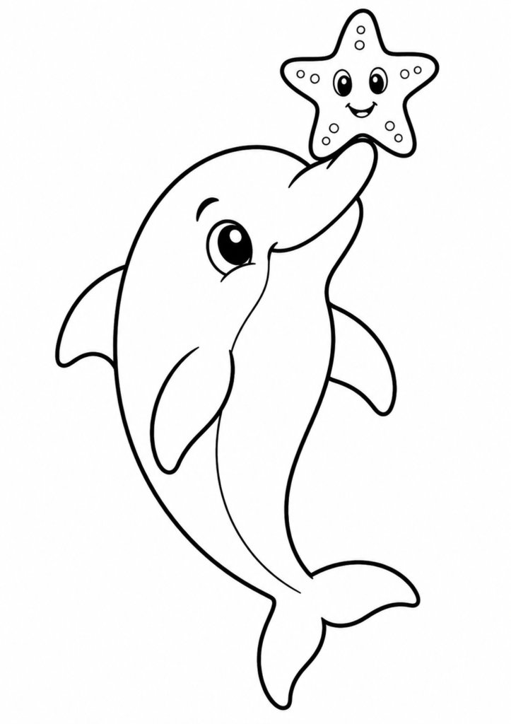 Delfin mit einem Seestern