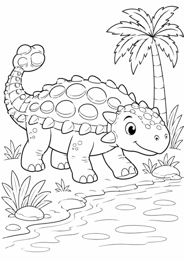 Ankylosaurus am Flussufer
