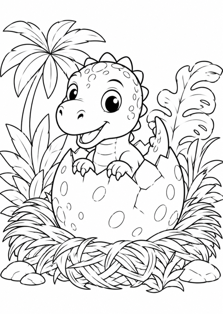 Dino-Baby schlüpft aus Ei