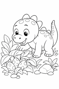 Dinosaurier-Ei-Suche Ausmalbild