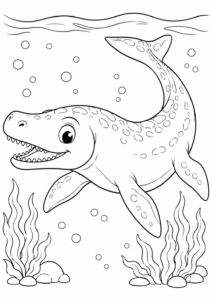 Mosasaurus schwimmt im Meer