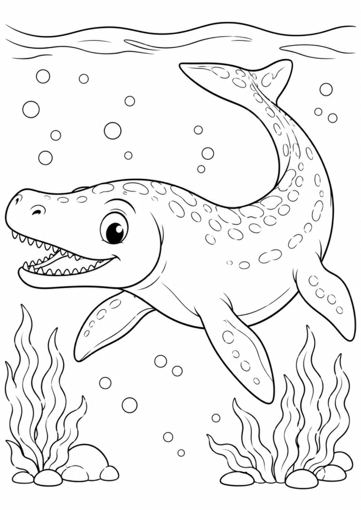 Mosasaurus schwimmt im Meer