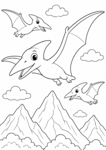 Pterodactylus fliegt über Berge