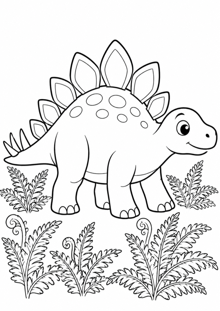Stegosaurus im Farnfeld
