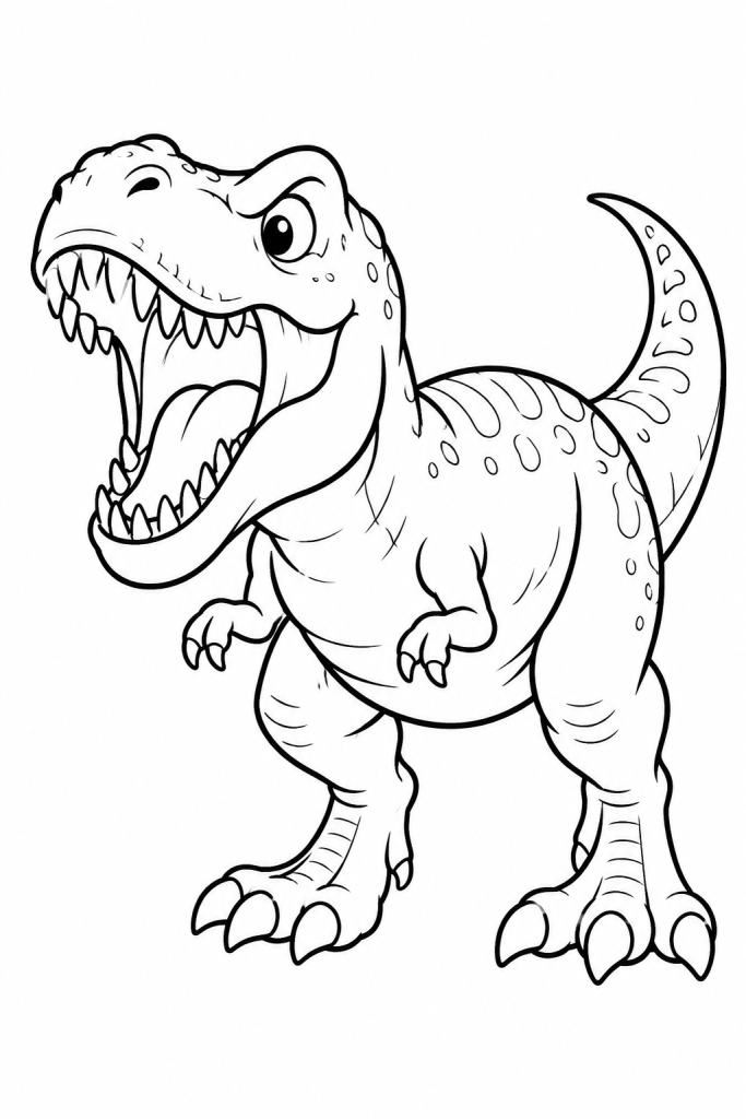 T-Rex Ausmalbild zum Brüllen