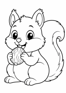 Eichhörnchen knabbert eine Nuss