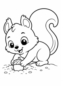 Eichhörnchen versteckt eine Nuss