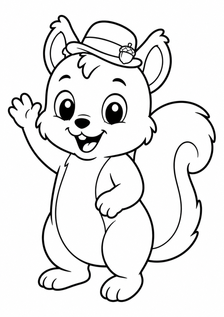 Eichhörnchen mit einem kleinen Hut