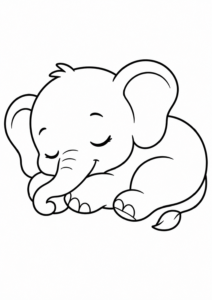 Ein süßer Baby-Elefant schläft friedlich