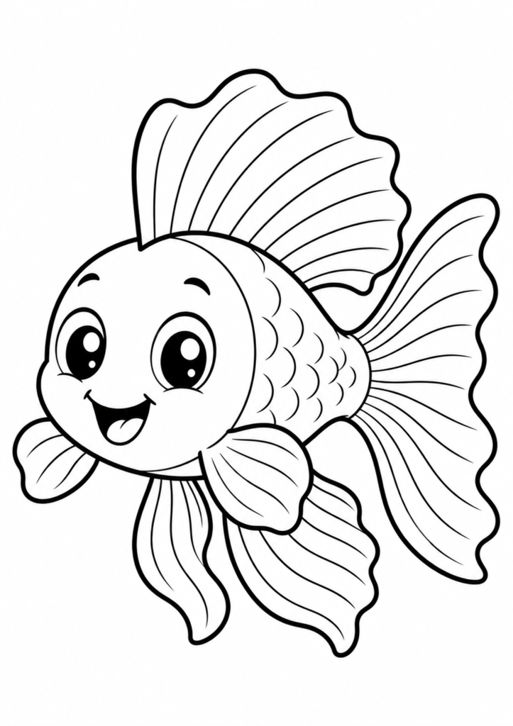 Ein Fisch mit Regenbogenflossen