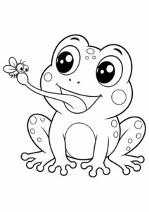 Babyfrosch fängt eine Fliege