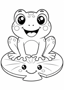 Lachender Frosch auf Seerose