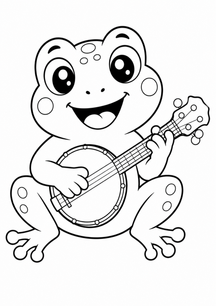 Musizierender Frosch mit Banjo