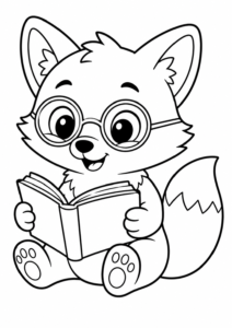 Kluger Fuchs liest ein spannendes Buch