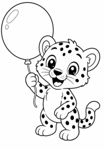 Gepard mit Ballon