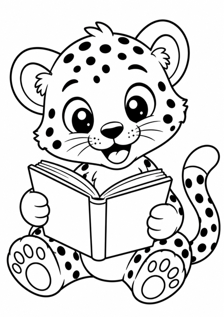 Gepard liest ein Buch