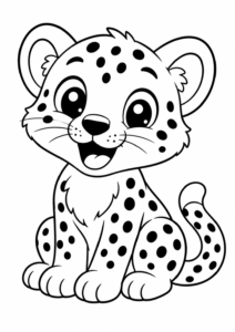 Niedlicher Gepard mit großem Lächeln