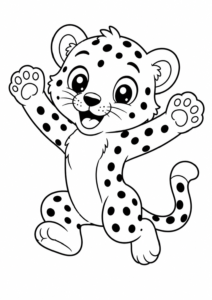 Gepard springt vor Freude