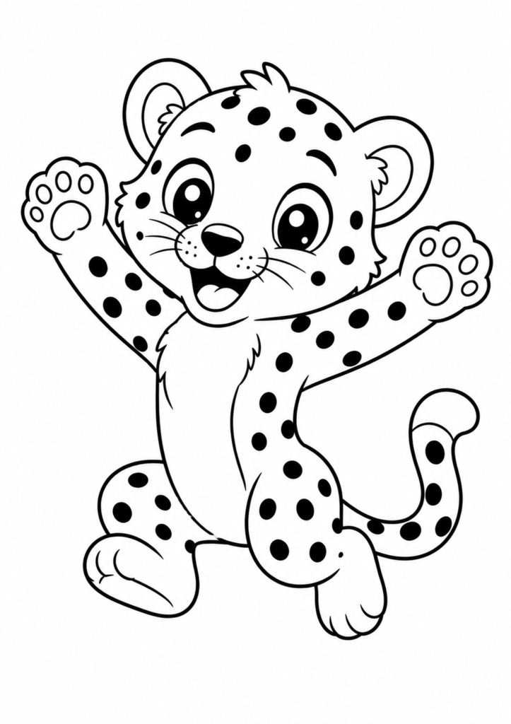 Gepard springt vor Freude