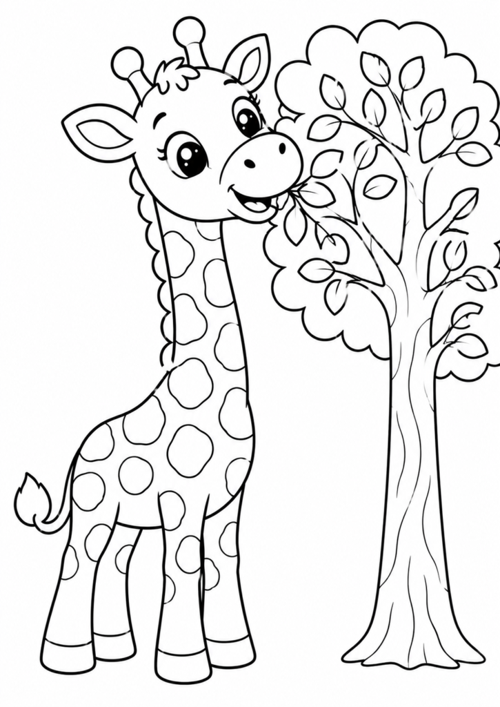 Giraffe isst Blätter von einem hohen Baum