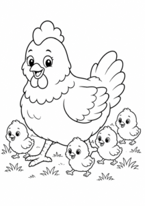 Glucke mit flauschigen Küken
