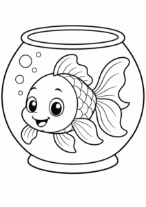 Goldfisch schwimmt im Glas