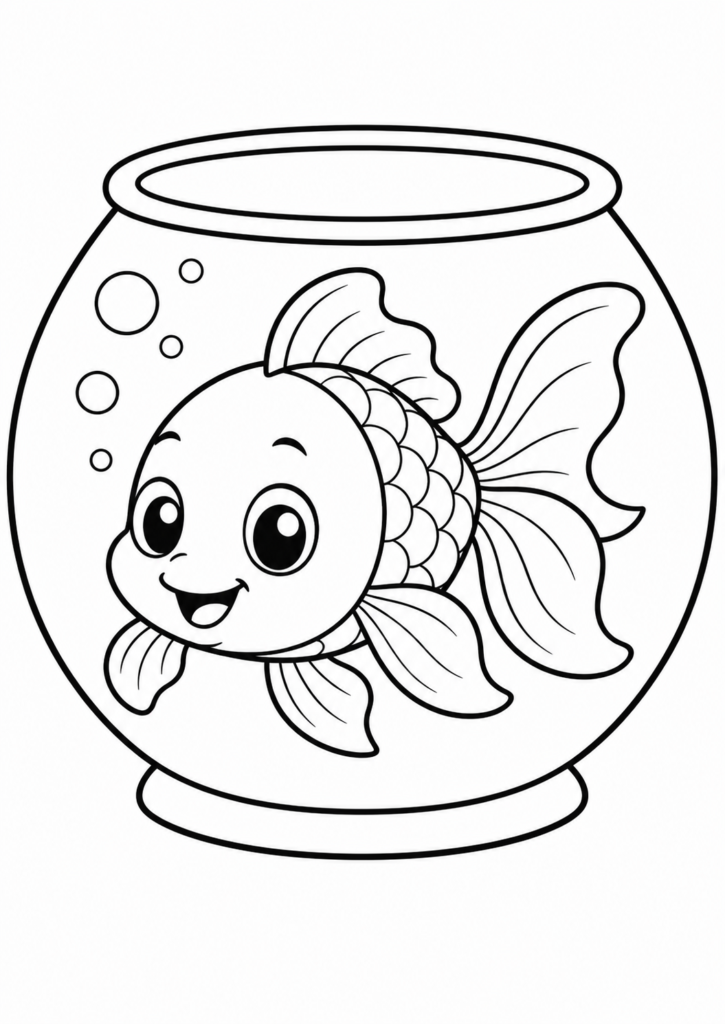Goldfisch schwimmt im Glas