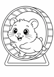 Glücklicher Hamster im Laufrad