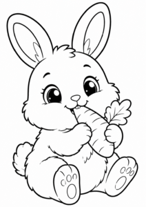 Hase knabbert genüsslich Karotte