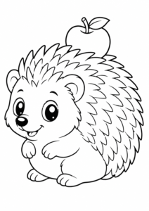 Igel mit Apfel auf dem Rücken