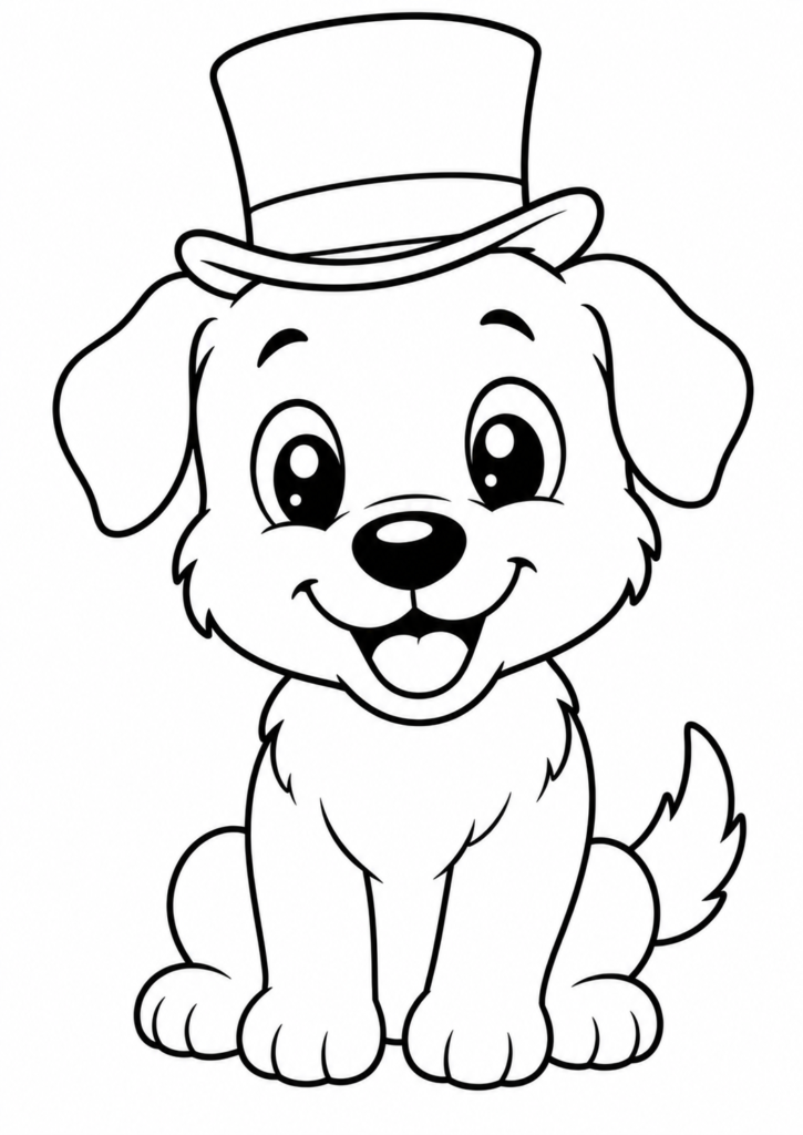 Eleganter Hund mit Zylinder