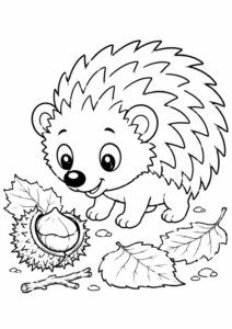 Igel mit einer Kastanie