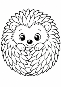 Niedlicher Igel rollt sich zusammen