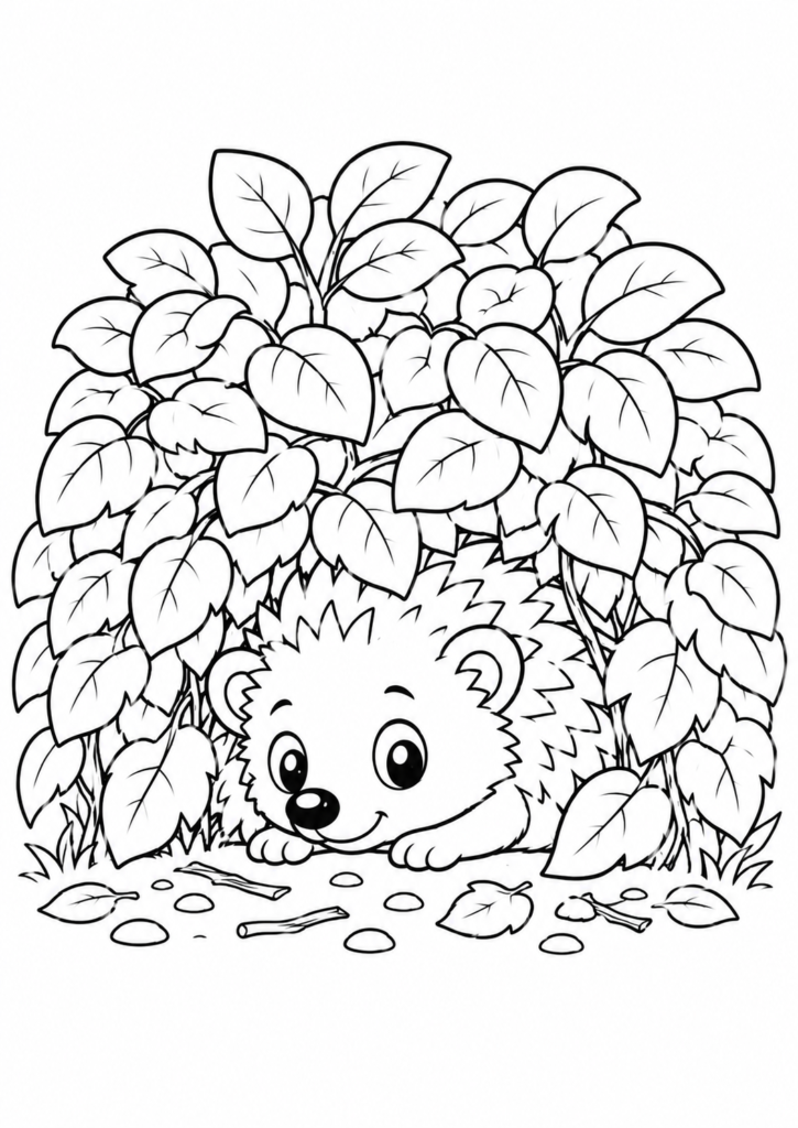 Igel unter einem Busch