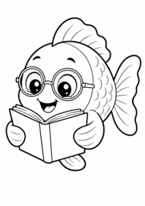 Lesender Fisch mit Brille