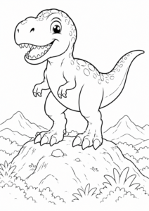 T-Rex steht majestätisch auf einem Hügel