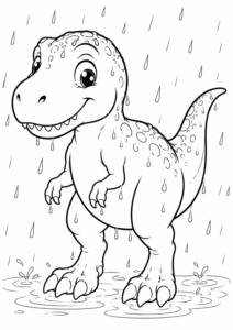 T-Rex im leichten Regen