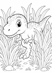 T-Rex schleicht durch hohes Gras